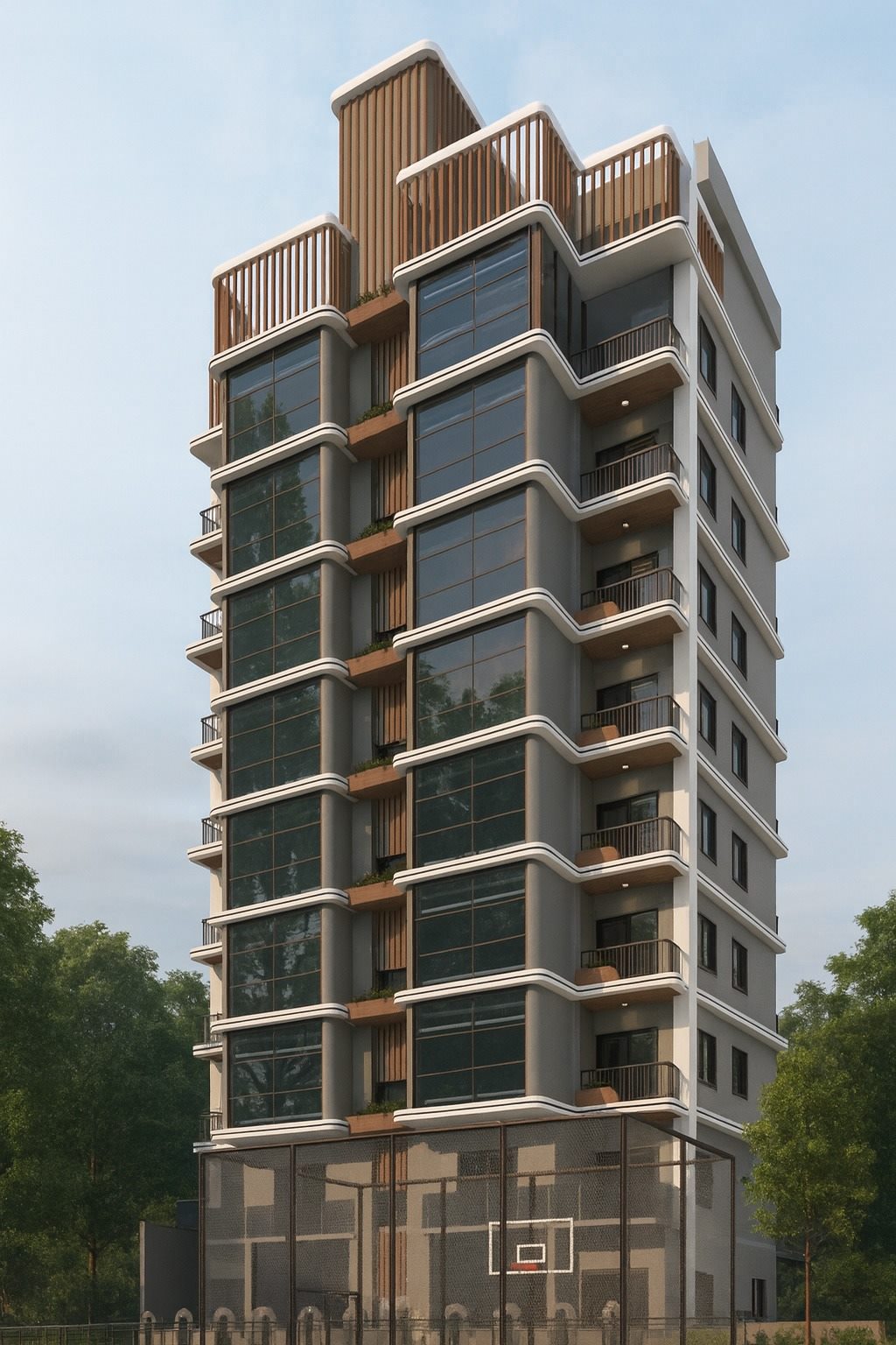 O2 ArtNeva Kocavilayet bina dış cephe render